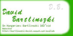 david bartlinszki business card